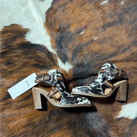 Myra Bag Cow Print Ankle Booties - Picture 1 of 1